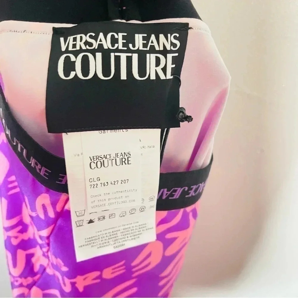 NWT Versace Jeans Couture Logo Print Leggings - Picture 7 of 12